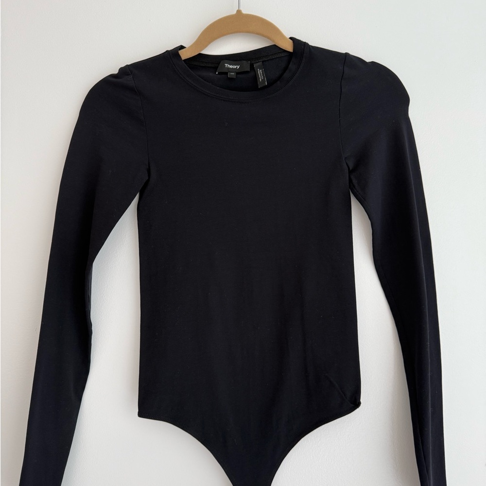 Theory Black Bodysuit Top
